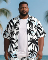 Men's Big & Tall Coconut Trees Hawaiian Style 2-Piece Short Sleeve Shirt Shorts Suits